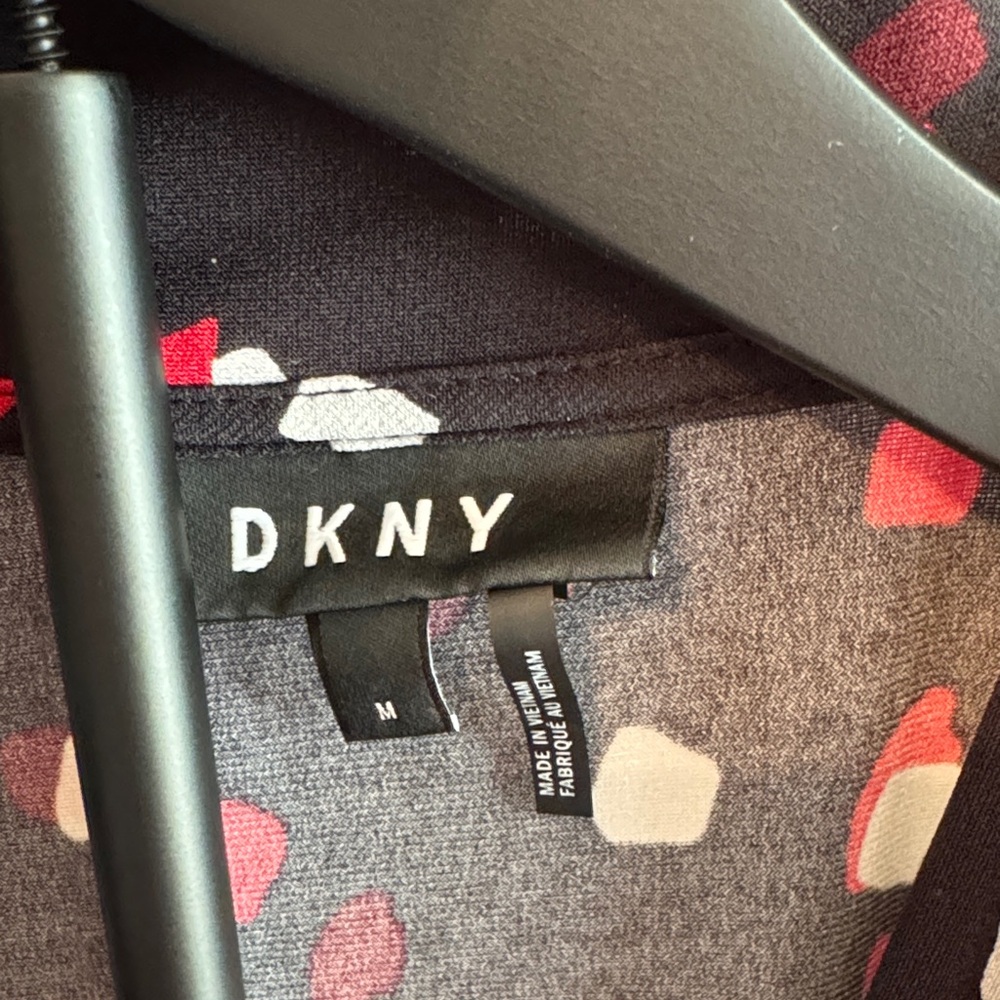 DKNY Black and Red Patterned Blouse - Picture 2 of 2